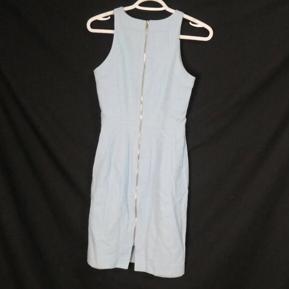 ANN TAYLOR | size 0 | Elegant Light Blue Knee Length Dress | Zip Back Closure - Picture 8 of 14